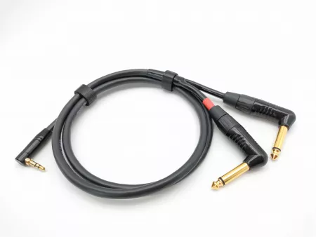 Кабель 3,5R-2Jack угловой, 1м, ZZcable, G57-3,5R-2JR-0100-0