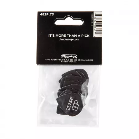 Tortex Pitch Black Jazz III Медиаторы 12шт, толщина 0,73мм, Dunlop, 482P.73