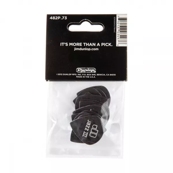 Tortex Pitch Black Jazz III Медиаторы 12шт, толщина 0,73мм, Dunlop, 482P.73  рис.2 