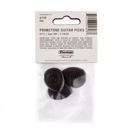 Primetone Медиаторы, 3шт, 5мм, острый кончик, Dunlop, 477P505