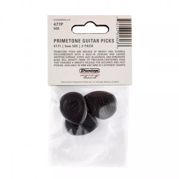 Primetone Медиаторы, 3шт, 5мм, острый кончик, Dunlop, 477P505  рис.2 