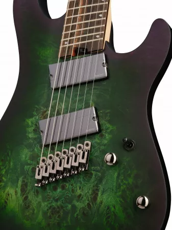 KX Series Электрогитара 7-струнная, мультимензурная, зеленая,  Cort, KX507MS-SDG