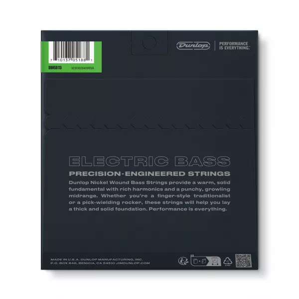 Комплект струн для бас-гитары, никелированные, Extra Heavy, 55-115, Dunlop, DBN55115  рис.2 
