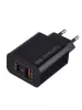 Сетевое зарядное устройство GPQC08, 1USB+1Type-C, 20Вт QC3.0, черный, GoPower, 00-00030975