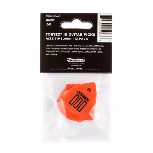 Tortex III Медиаторы 12шт, толщина 0,60мм, Dunlop, 462P.60  рис.2 