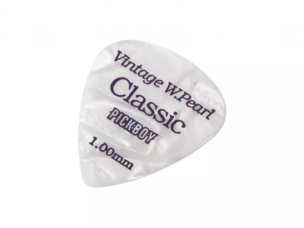 Celluloid Vintage Classic White Pearl Медиаторы 50шт, толщина 1.0мм, Pickboy, GP-14/100  рис.2 