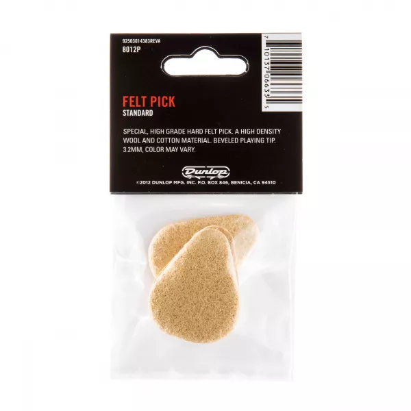 Медиаторы, войлок, 3шт, Dunlop, 8012P  рис.2 