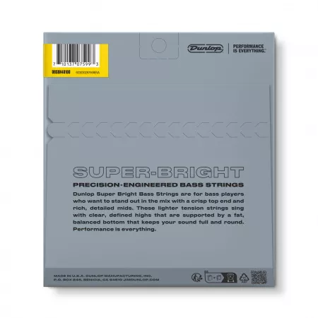 Super Bright Комплект струн для бас-гитары, никелированные, Light, 40-100, Dunlop, DBSBN40100