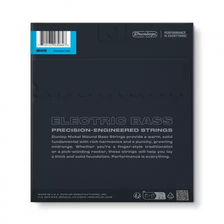 Комплект струн для 5-струнной бас-гитары, никелированные, Medium, 45-125, Dunlop, DBN45125
