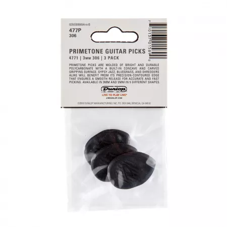 Primetone Медиаторы, 3шт, 3мм, средний кончик, Dunlop, 477P306