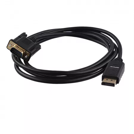 Кабель DisplayPort (m)-VGA (m) 1.8м ПВХ, черный, GoPower, 00-00027497