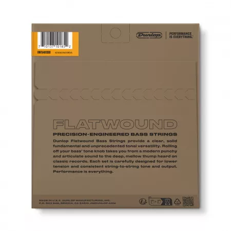Flatwound Short Scale Комплект струн для 5-струнной бас-гитары, сталь, 40-120, Dunlop, DBFS40120S