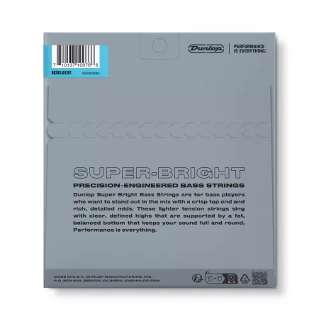 Super Bright Tapered Комплект струн для 5-стр бас-гитары, нерж.сталь, 40-120, Dunlop, DBSBS45130T