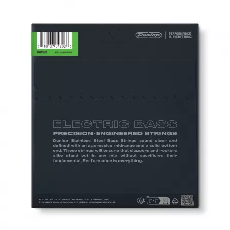 Комплект струн для бас-гитары, нерж.сталь, Extra Heavy, 55-115, Dunlop, DBS55115