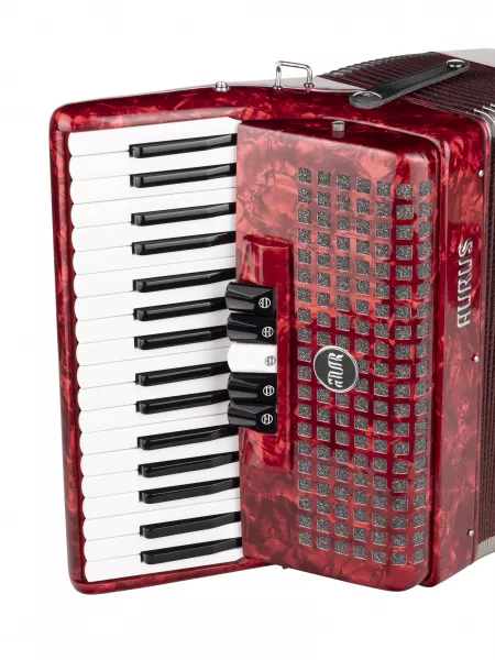 Аккордеон 34/72/5, красный, с футляром, Aurus, JH2022-RED  рис.2 
