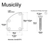 Накладка крепления грифа, хром, Musiclily, MX2631CR