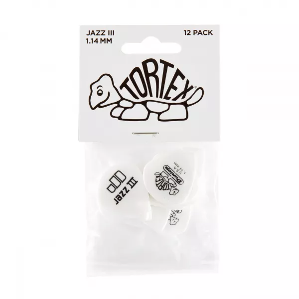 Tortex White Jazz III Медиаторы 12шт, толщина 1,14мм, Dunlop, 478P1.14  рис.2 