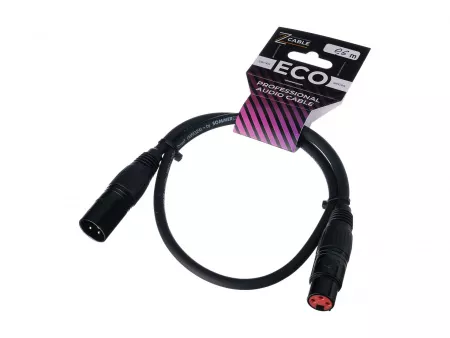 Кабель микрофонный 0.6м, ZZcable, E1-XLR-M-F-0060-0
