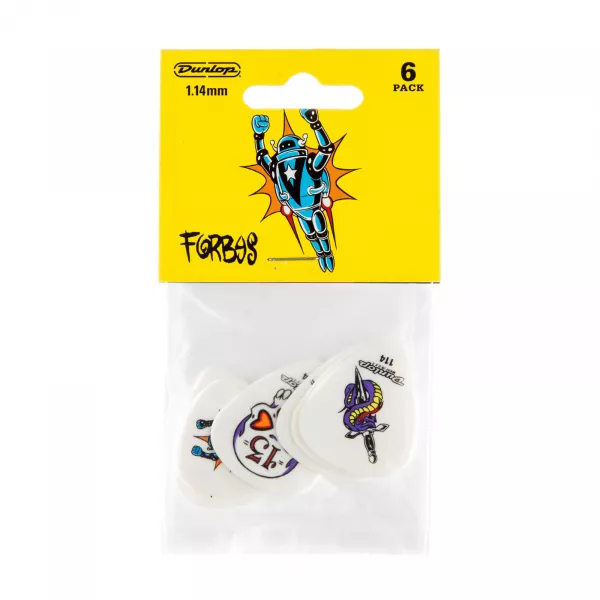 Alan Forbes S1 Медиаторы 6шт, толщина 1,14мм, Dunlop, BL100P1.14  рис.2 