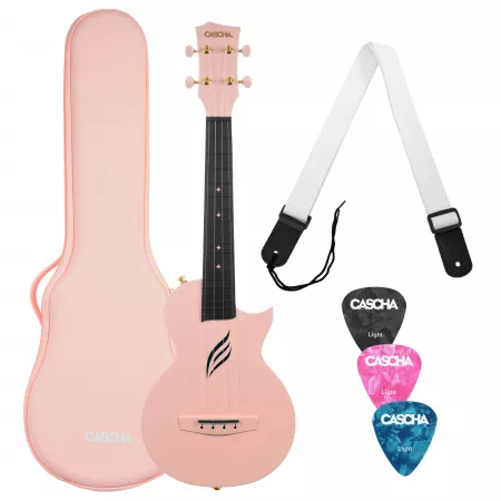 Carbon Fibre Укулеле концертный, с чехлом, розовый, углеволокно, Cascha, HH-2288