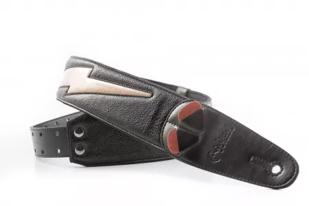 Mojo Bolt Gold AA Ремень для гитары, текстиль, черный, RightOn Straps, 8401070410713