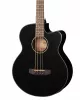 Acoustic Bass Series Электро-акустическая бас-гитара, с вырезом, черная, Cort, AB850F-BK-BAG