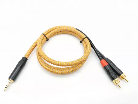 Кабель аудио 3.5мм-2хRCA, 1.25м, в оплетке, ZZcable, G45-3,5-2RCA-0125-Z