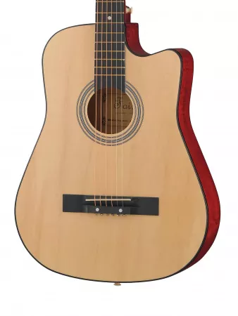 Акустическая гитара, с вырезом, цвет натуральный, Foix, FFG-3810C-NAT