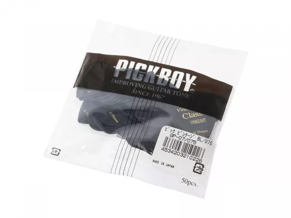 Celluloid Vintage Classic Black Медиаторы 50шт, толщина 0.75мм, Pickboy, GP-07/075  рис.2 