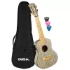Bamboo Series Укулеле концертный со звукоснимателем, с чехлом, графит, Cascha, HH-2316E