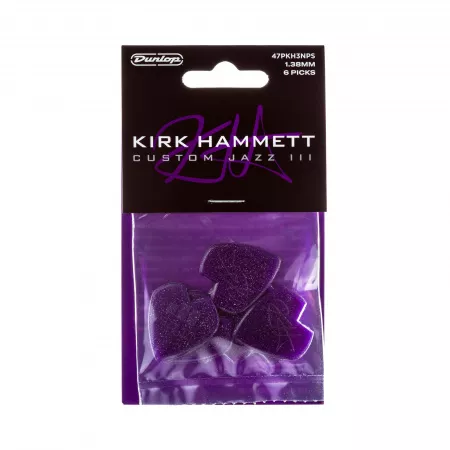 Kirk Hammett Jazz III Медиаторы, 6шт, толщина 1.38мм, Dunlop, 47PKH3NPS
