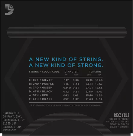 NYXL1252W NYXL Комплект струн для электрогитары, Light, опл.3-ей струны, 12-52, D'Addario