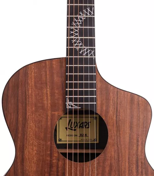Электро-акустическая гитара, с вырезом, цвет натуральный, Luxars, R2-K-EQ  рис.2 