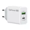 Сетевое зарядное устройство GPQC08, 1USB+1Type-C, 20Вт QC3.0, белый, GoPower, 00-00028401