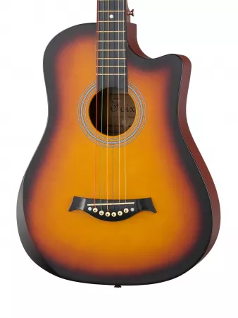 Акустическая гитара, с вырезом, санберст, Foix, FFG-3860C-SB