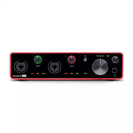 Scarlett 4i4 3rd gen Звуковая карта USB, 24 бит, 4 входа-4 выхода, Focusrite, Scarlett-4i4-3rd-gen