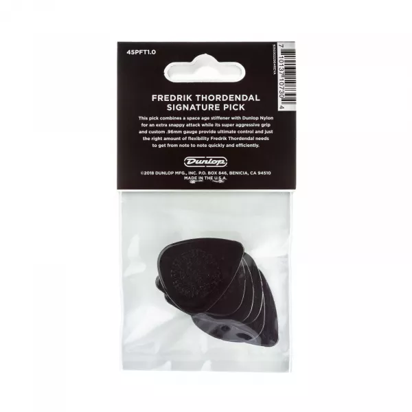 Fredrik Thordendal Nylon Медиаторы, 6шт, толщина 1.0мм, Dunlop, 45PFT1.0  рис.2 