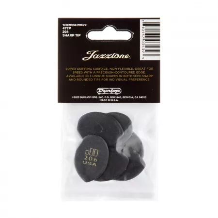JD Jazztones Медиаторы, 6шт, средний кончик, Dunlop, 477P206
