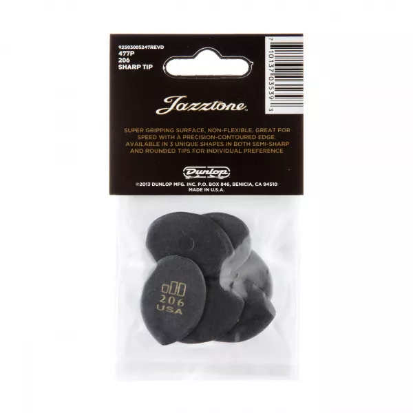 JD Jazztones Медиаторы, 6шт, средний кончик, Dunlop, 477P206  рис.2 