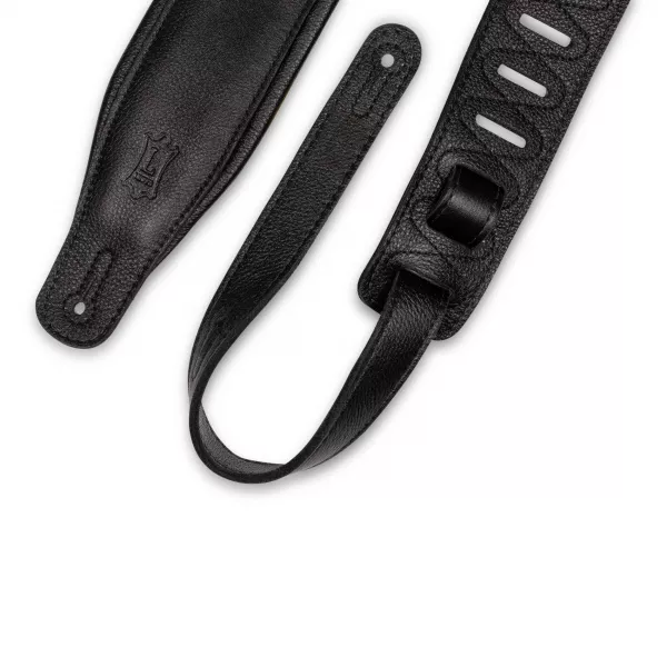Ремень для гитары, кожаный, черный, Levy's, M26GP-BLK-BLK  рис.2 