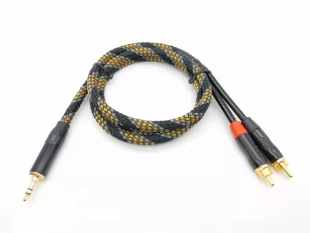 Кабель аудио 3.5мм-2хRCA, 1.25м, в оплетке, ZZcable, G45-3,5-2RCA-0125-Z