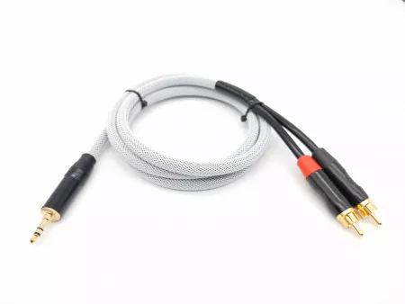 Кабель аудио 3.5мм-2хRCA, 1.25м, в оплетке, ZZcable, G45-3,5-2RCA-0125-Z