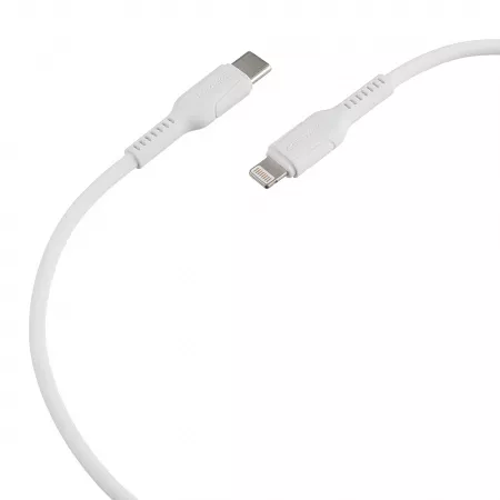 Кабель GP21TL Type-C (m)-Lightning (m) 3.0A 27W силикон белый, GoPower, 00-00028376