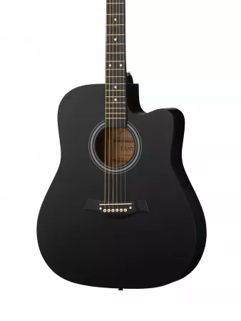 Акустическая гитара 41", с вырезом, черная, Fante, FT-221-BK