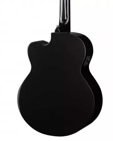 Acoustic Bass Series Электро-акустическая бас-гитара, с вырезом, черная, Cort, AB850F-BK-BAG