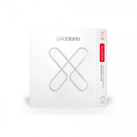 XS Комплект струн для акустической гитары, бронза 80/20, 13-56, D'Addario, XSABR1356