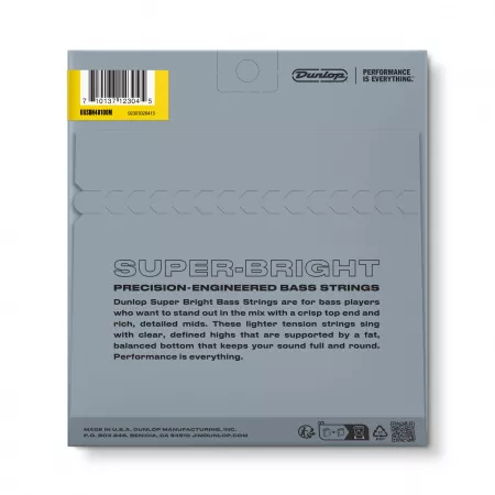 Super Bright Комплект струн для бас-гитары, никелированные, 40-100, Medium Scale, Dunlop, DBSBN40100M
