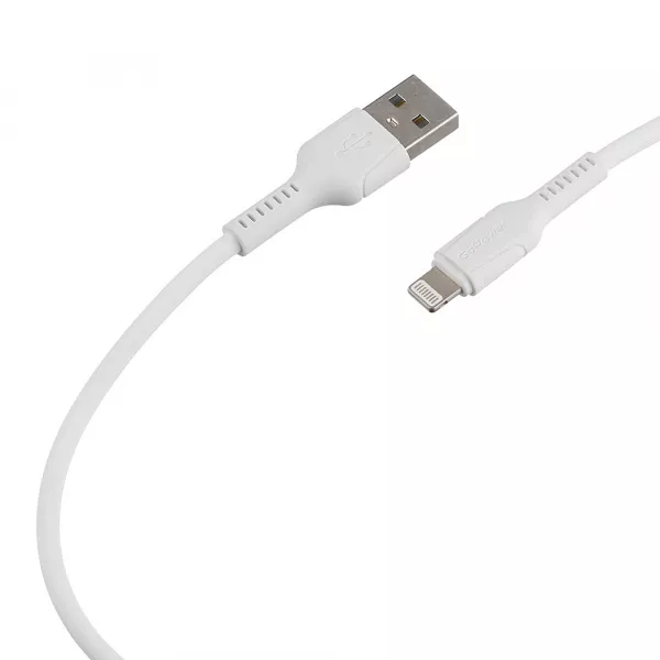 Кабель GP21L-2M USB (m)-Lightning (m) 2.4A силикон белый, GoPower, 00-00028384  рис.2 