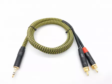 Кабель аудио 3.5мм-2хRCA, 1.25м, в оплетке, ZZcable, G45-3,5-2RCA-0125-Z