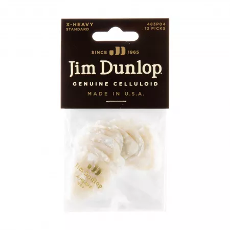 Genuine Celluloid Медиаторы, 12шт, очень толстые, белый перламутр, Dunlop, 483P04XH